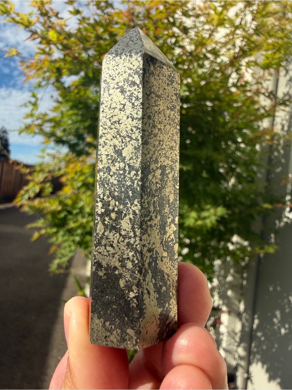 Natural Apache Gold Pyrite & Magnetite Crystal Tower Point